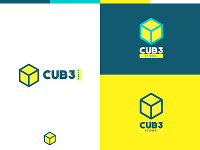 Cub3 algeria babezzouar blue brand branding cub cub3 cube cubelogo design ecommerce green guidebook guideline logo tech website yellow