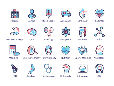 Medical Icons clinic healthcare hospital icons medical