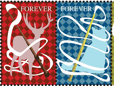 Harry Potter Stamp Design 1/2 (Freshman Year 2015) branding collections design graphic design harry potter illustration logo magic potronous charm stamps vector