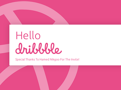 Hello Dribbble firstshot hello dribbble hello world