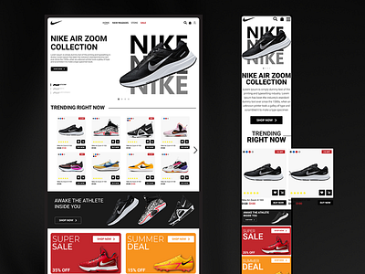 Nike Shoes Website UI Design | Landing Page Design branding design ecommerce ecommerce website design graphic design landing page shoes shoes website ui website