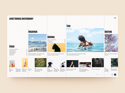 Love Things Dictionary color contents interfacen ui ux web