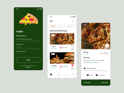 Food App UI Concept app design graphic design ui