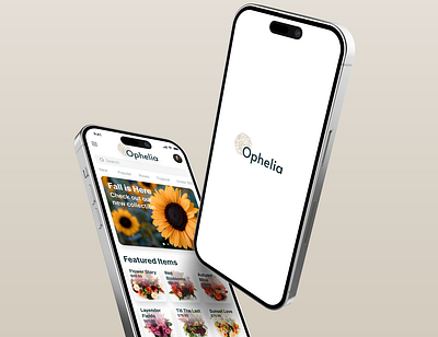 Ophelia Mobile App app branding design ui ux