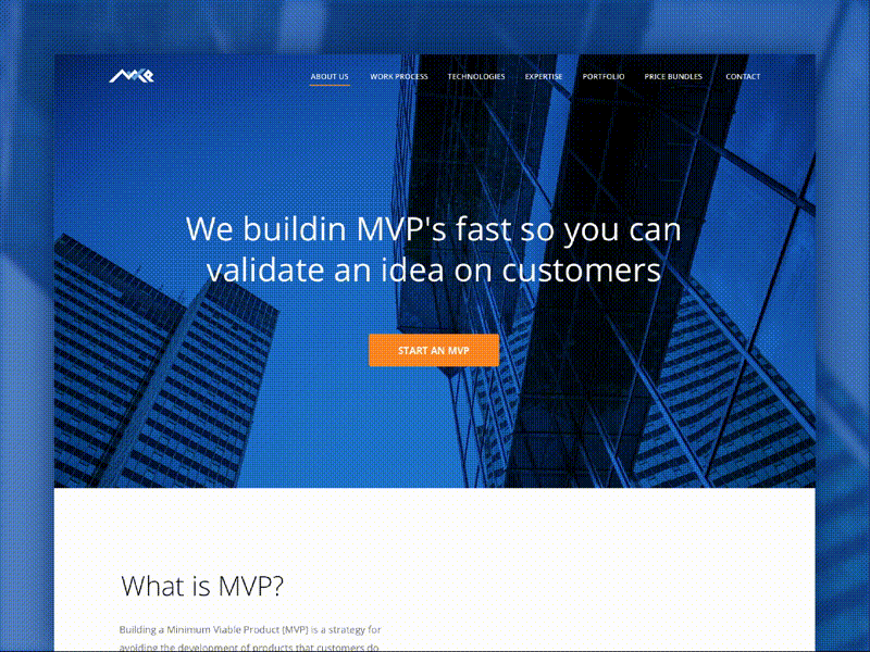 MVP Project animation blue design gif landing page mvp simple