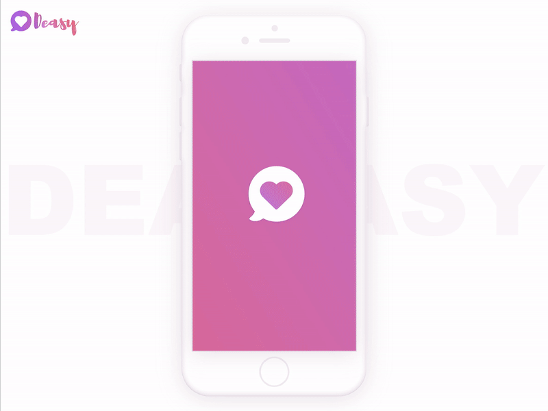 Deasy Onboarding animation app dating datingapp interface ios mobile onboarding principle ui ux