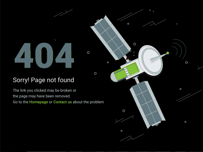 404 Animation 404 animation cosmos error gif sputnik web