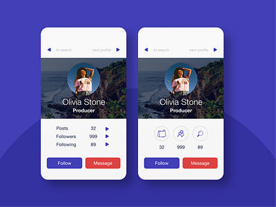 User profile variations app design dailyui dailyui 006 social app