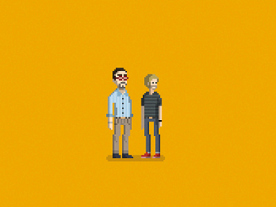 Two of a kind father illustration parents pixel art son