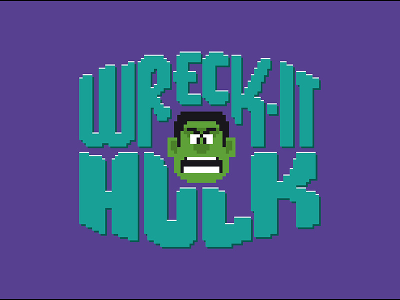 Wreck It Hulk wreck it ralph hulk avengers marvel disney arcade comics bruce banner mash-up pixel pixel art