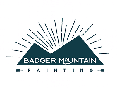 Badger Mountain Painting badger branding design font light logo marine blue mountain mountains paintbrush painting type