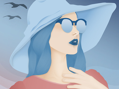 Summer beach fashion illustration vector woman