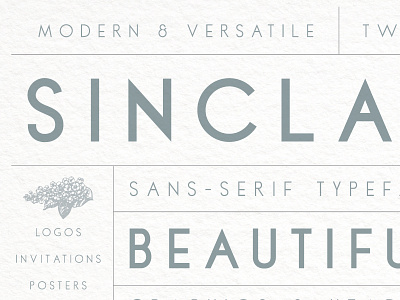 Sinclaire | A Classic Sans-Serif Typeface art deco fonts sans serif typeface