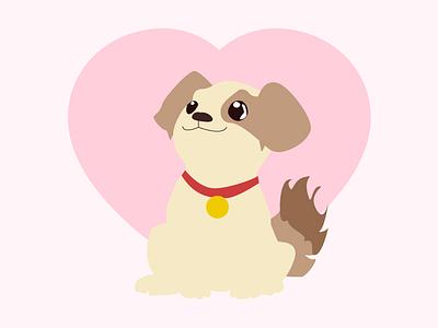 happy valentine dog illustration love valentine
