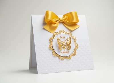 Handmade Butterfly Christening Invitation cards christening invitation design handmade invitation