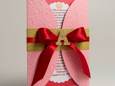 Handmade Embossed Leaves Christening Invitation cards christening invitation design handmade invitation