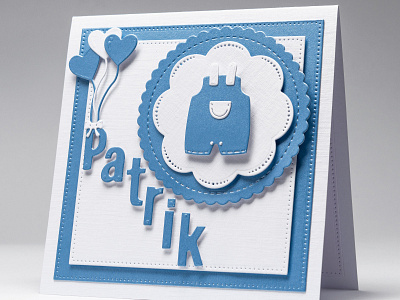 Handmade Baby Suit Christening Invitation