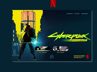 Cyberpunk Netflix Promo - UI Practice