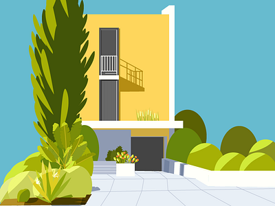 Yellow House architecture dreamhouse house illustration illustrator vector