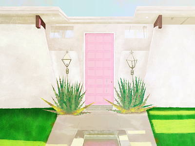 Palm Springs tour doors ( pink) art digital digitalpainting graphics graphicdesign illustration palmsprings