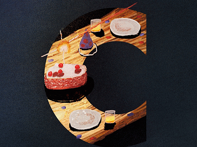 C for Cake 36day c 36daysoftype alphabet artwork digitalillustration illustration letterforms