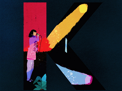 K for karaoke 36daysoftype art creative digital digitalmente digitalpainting illustration illustrationoftheday letter type typography