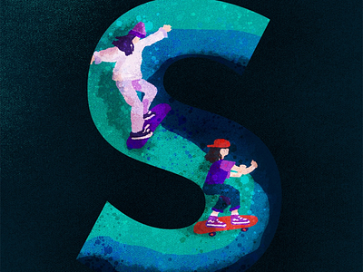 S for skaters 36day s 36daysoftype art artwork creative digitalillustration dribbble illustra illustration illustrationart illustrationoftheday skater type typography