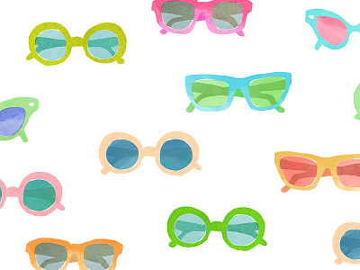 Sunglasses illustration repeat pattern summer surface design