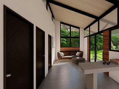 GEKO House - Interior 3d render tropical