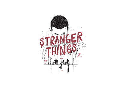 Stranger Things eleven illustration movie series stranger things tv type typography