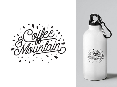 Coffee & Mountain Sport Bottle adventure bottle coffee design graphic lettering mountain