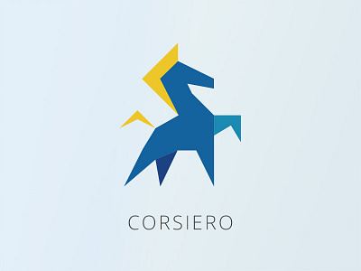 Corsiero Logo clean horse logo low poly