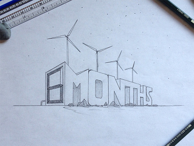 6 months line perspective perspective art sketch typography