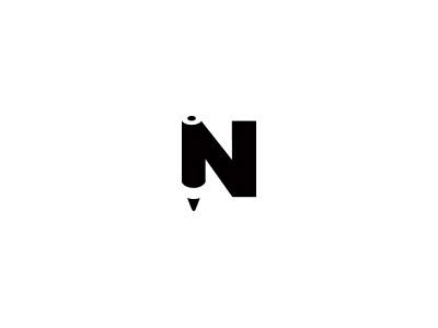 Novak Communications logo black and white logo n pencil