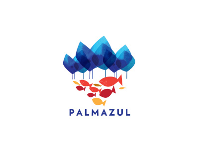 Palmazul logo fish resort sea life water