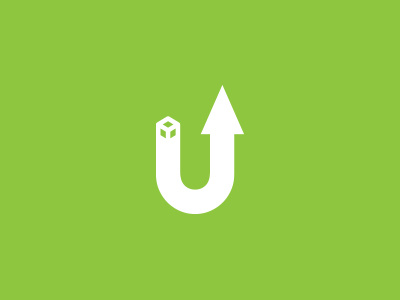 Upcycle logo arrow box recycle u up