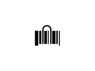 Shopper Science icon barcode black and white scanner shopping bag