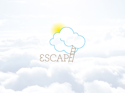 Escape logo clouds getaway ladder promotion sun