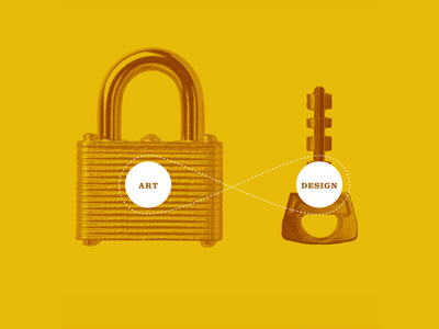 Art & Design "Lock Up" art design gold key lock