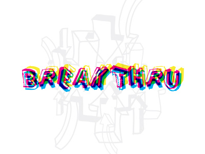 Break Thru logotype arrows cmyk offset transparency vibrate