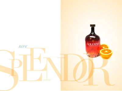Solerno Ripe Splendor blood orange liqueur typography