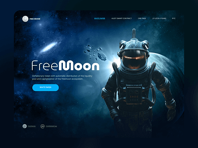 FreeMoon Token astronaut bitcoin cryptocurrency design finance financial graphic design illustration interface moon ui uiux web web design webdesign