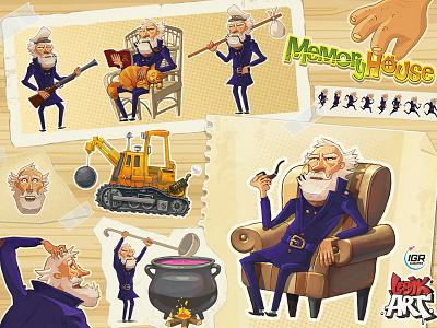 Memory House armchair cat excavator fire game grandfather gun house memory