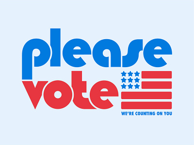 please vote flat illustration typography vote