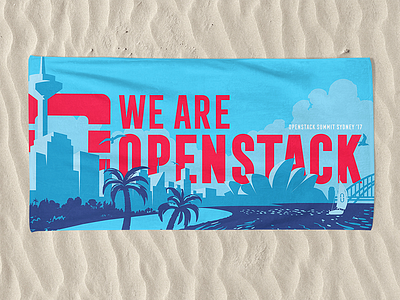 Beach towel beach conference giveaway illustration swag sydney towel