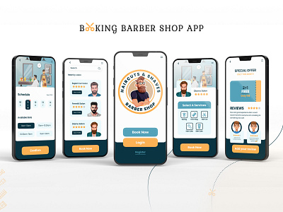 Booking Barber Shop app app ui booking booking app ui design salon app salon app ui design service app ui ui ui design ui ux ux design