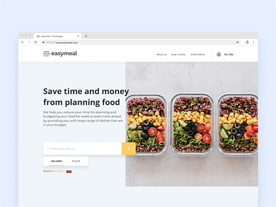 Easymeal Web Desig- Homepage Hero Section app clean ui delivery design dribbble figma food minimal minimalism mobile app design product design startup trending ui uiux ux ui ux design ux designer web design website