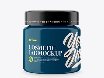 Glossy Cosmetic Jar Mockup - Front View