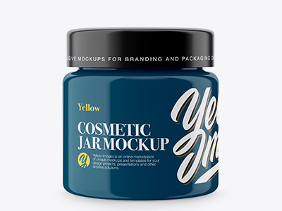 Download Glossy Cosmetic Jar Mockup Front View By Amishka On Dribbble Yellowimages Mockups