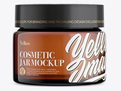 Download Glossy Cosmetic Jar Mockup Front View By Amishka On Dribbble PSD Mockup Templates